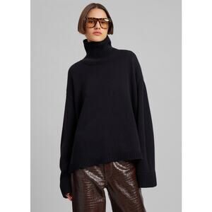 THE FRANKIE SHOP Rhea Trapeze Turtleneck Sweater - Xs Black